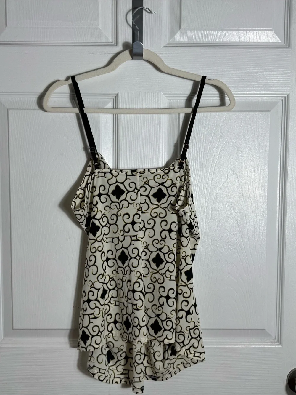 Natori Cami Pajama Set LG Ivory Black Scroll Print Lounge Sleepwear